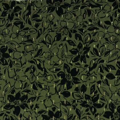 Viskose Lurex Blumen - gurkengrün