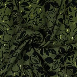 Viskose Lurex Blumen - gurkengrün