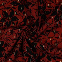 Viskose Lurex Blumen - terracotta