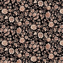 Viskose Blumen - schwarz