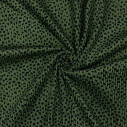 Cordstoff vorgewaschen Punkte - grün