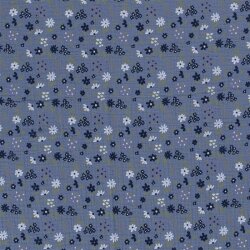 Musselin Blumenregen - jeansblau