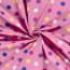 French Terry grosse bunte Punkte - hellpink