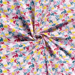 Baumwolljersey bunte Formen - hellrosa