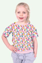 Baumwolljersey bunte Formen - hellrosa