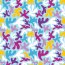 Baumwolljersey bunte Formen - hellblau