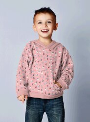 Baumwolljersey bunte Boote - lachsrosa