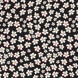 Chiffon-Georgette Digital Blumen - schwarz