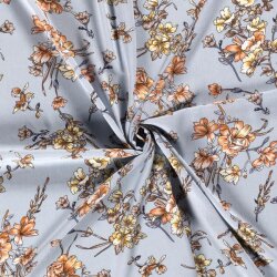 Viskose Crêpe Blumen - babyblau
