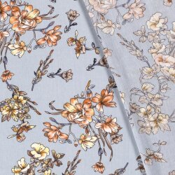 Viskose Crêpe Blumen - babyblau