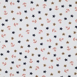 Baumwolljersey Piraten - weiß