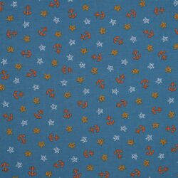 Baumwolljersey Piraten - jeansblau