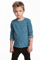 Baumwolljersey Piraten - jeansblau