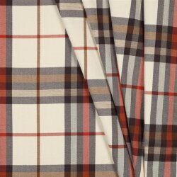 Gabardine Schottenkaro Stretch - hellsand/orange