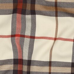 Gabardine Schottenkaro Stretch - hellsand/orange