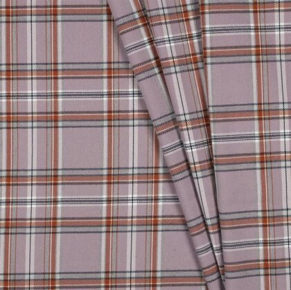 Gabardine Schottenkaro Stretch - lila/braun
