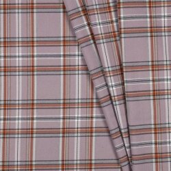 Gabardine Schottenkaro Stretch - lila/braun