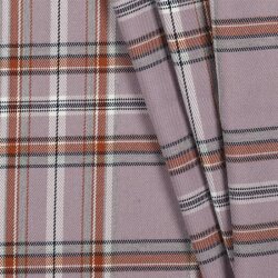 Gabardine Schottenkaro Stretch - lila/braun