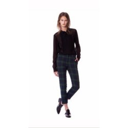 Gabardine Schottenkaro Stretch - lila/braun