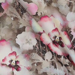 Viskose Digital Blumen - taupe