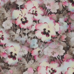 Viskose Digital Blumen - taupe