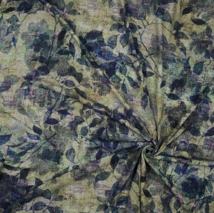 Viskose Digital FLORAL - salbei