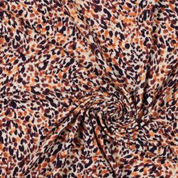 Leinen Baumwolljersey Digital Leopunkte - orange