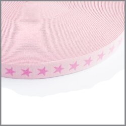 Gummiband Sterne 2cm - soft rosa/rosa