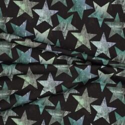 Softshell Digital bunte Sterne - schwarz