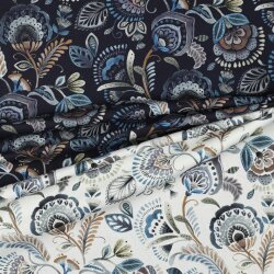 Canvas Digital Paisley - altweiss/blau