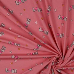 Baumwolljersey Neon Love - pink
