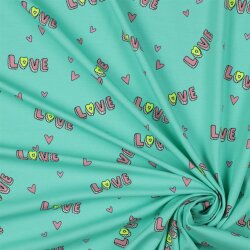 Baumwolljersey Neon Love - mint