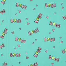 Baumwolljersey Neon Love - mint