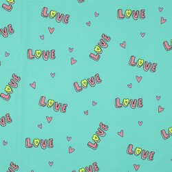 Baumwolljersey Neon Love - mint