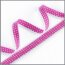 Polka Dot Schrägband mit Häkelspitze - pink/weiß