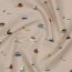 Baumwollpopeline Organic bunte Boote - sand