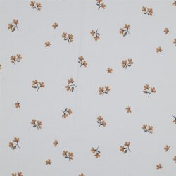 Baumwolljersey Digital Organic Blumen - weiß