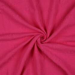 Musselin Bestickt Blumen - fuchsia