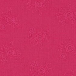 Musselin Bestickt Blumen - fuchsia