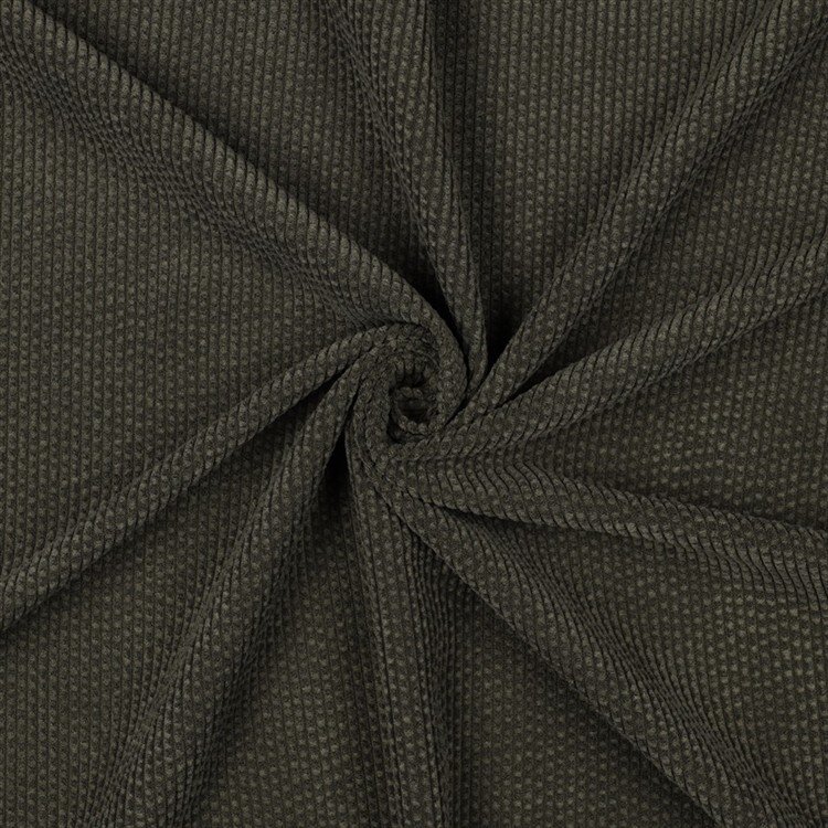 Cordstoff mit Bübbelchen Uni - dunkeloliv