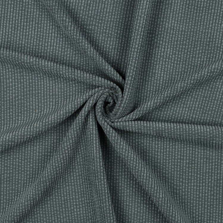 Cordstoff mit Bübbelchen Uni - blaugrün