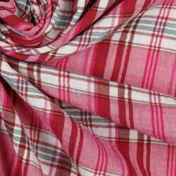 Doppelseitiger Musselin Karo - pink kariert