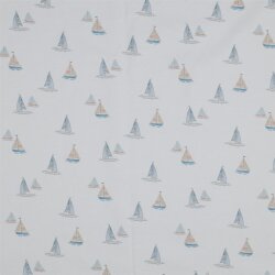 Baumwolljersey Digital Organic BOAT - weiß
