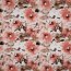 Viskose Popeline Korall Blumen - creme
