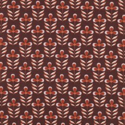 Canvas WATERPROOF Blumen - schokolade