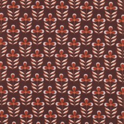 Canvas WATERPROOF Blumen - schokolade