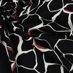Viskose Jersey Blumen - schwarz