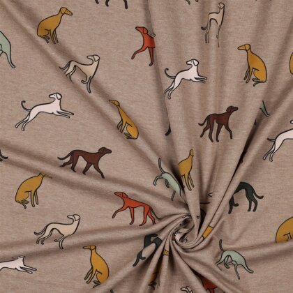 Baumwolljersey  Hunde - taupe