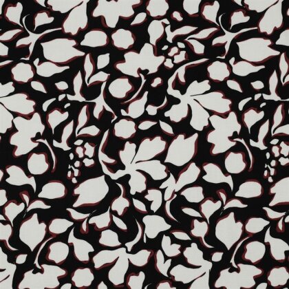 Viskose Baumwollpopeline Stretch große Blumen - schwarz