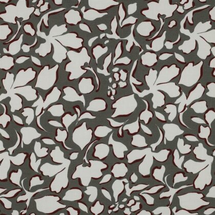 Viskose Baumwollpopeline Stretch große Blumen - taupe